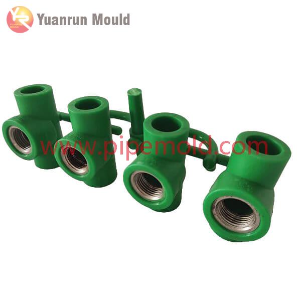 PPR brass insert tee pipe fitting mold